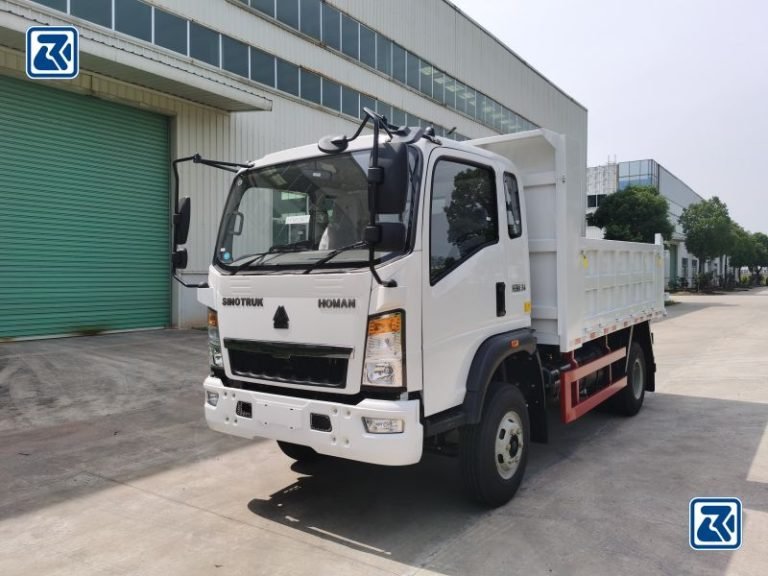 Full view of the HOWO 4X2 tipper truck - showing the overall design of the vehicle including the chassis, tyres and tipping bucket