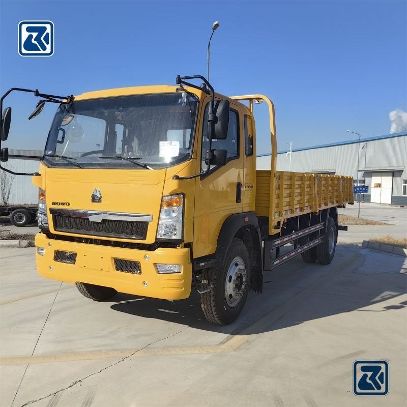Front angle view of the HOWO 4x2 Light Cargo Truck focusing on the headlights and grille design.