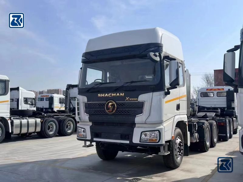White Shacman X3000 6X4 tractor trailer sleek design