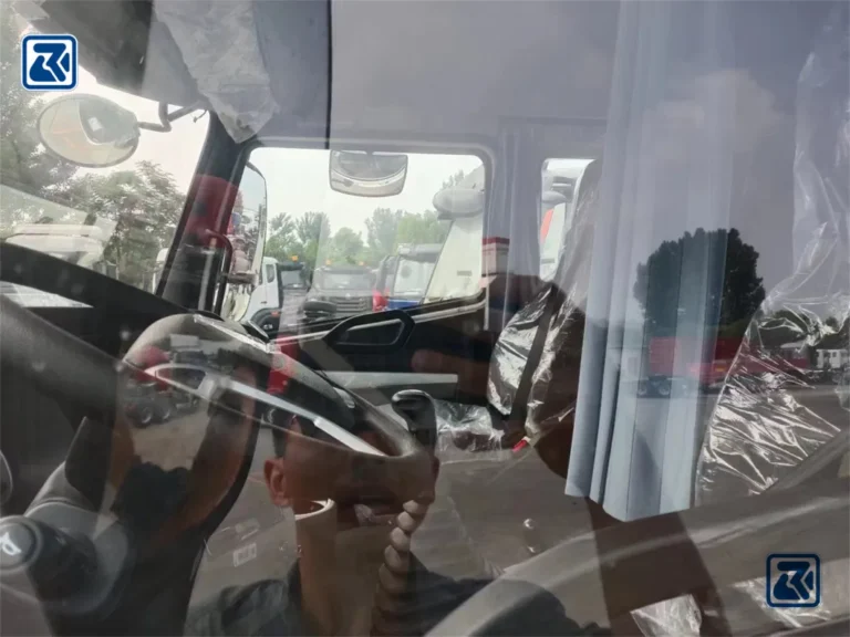 Interior view of the HOWO tractor cab, spacious and ergonomically designed to enhance driver comfort and safety