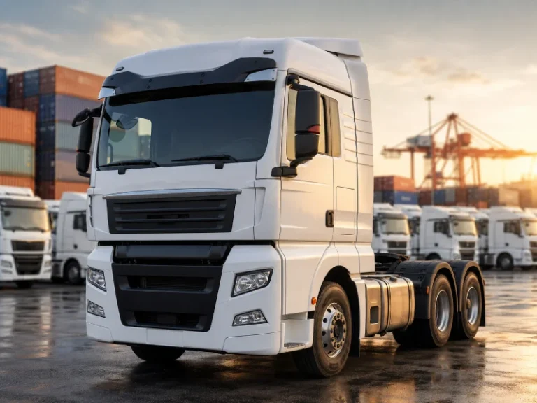 SITRAK C7H 6x4 tractor truck staged at a China export yard, the configuration that sets its price